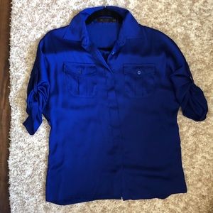The Limited Blue Short Sleeve Button Down Shirt